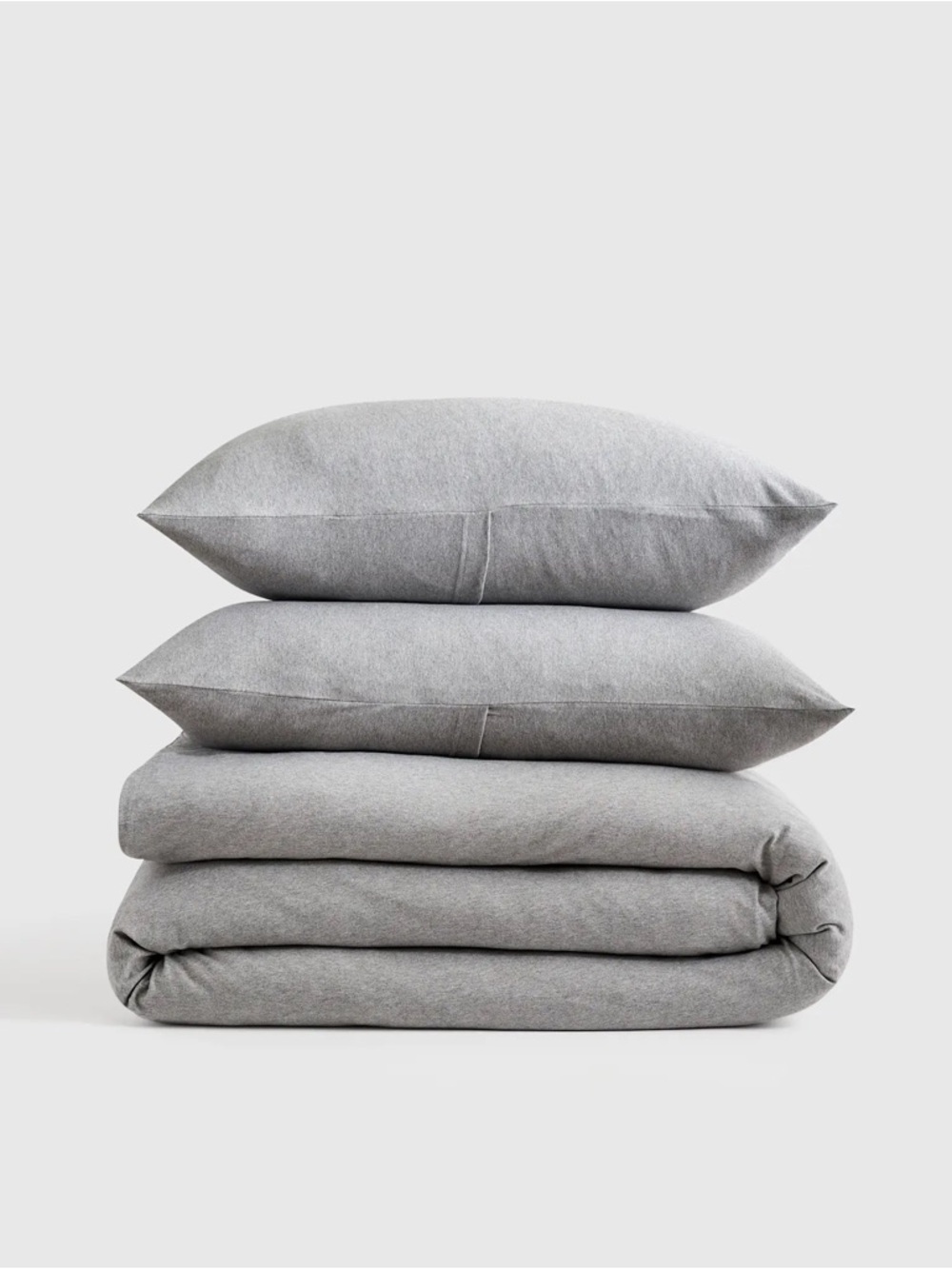 NEW Quince Organic Jersey Gray King / Cal King Duvet Cover Set (cover + 2 shams)